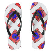 Star-man-Text mit Bild rot, schwarz & blau umdreh Badesandalen (Fußbett)