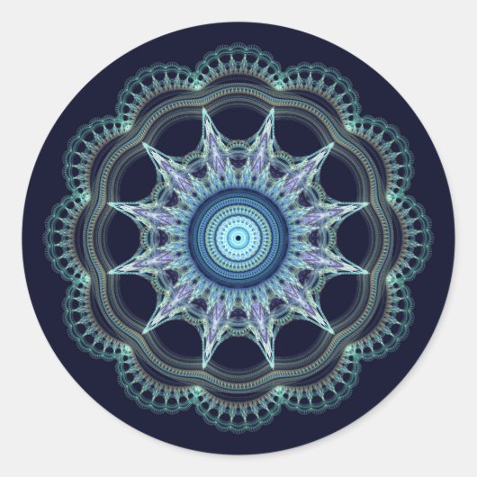 Star Mandala Runder Aufkleber (Vorderseite)
