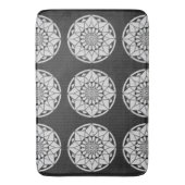 Star Mandala strickt schwarz & weiß Badematte (Vorderseite Vertikal)