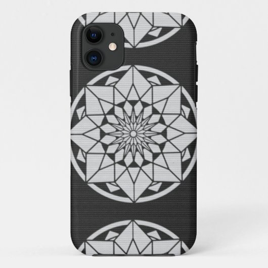 Star Mandala strickt schwarz & weiß Case-Mate iPhone Hülle (Rückseite)