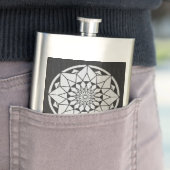 Star Mandala strickt schwarz & weiß Flachmann (Beispiel)