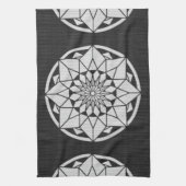 Star Mandala strickt schwarz & weiß Handtuch (Vertikal)