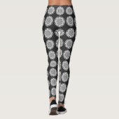 Star Mandala strickt schwarz & weiß Leggings (Rückseite)