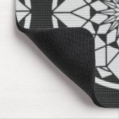 Star Mandala strickt schwarz & weiß Mousepad (Ecke)