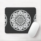 Star Mandala strickt schwarz & weiß Mousepad (Mit Mouse)