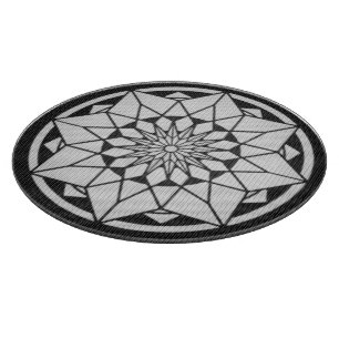 Star Mandala strickt schwarz & weiß Schneidebrett