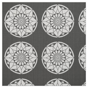 Star Mandala strickt schwarz & weiß Stoff