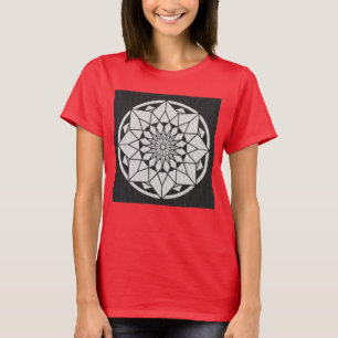 Star Mandala strickt schwarz & weiß T-Shirt