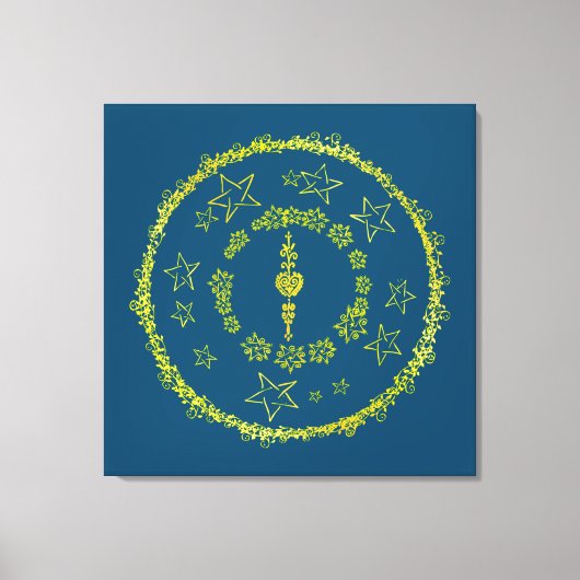 Star Mandala - Wrapped Canvas Leinwanddruck (Vorderseite)
