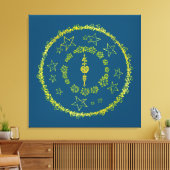 Star Mandala - Wrapped Canvas Leinwanddruck (Insitu (Wohnzimmer))