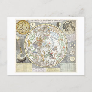 Star Map of Southern Sky Vintag Postcard Postkarte