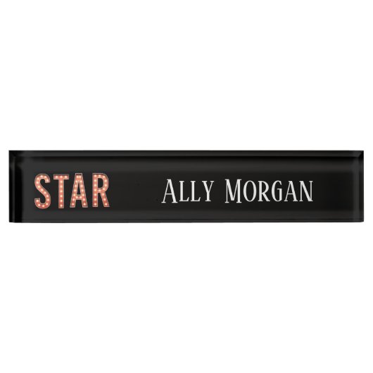 STAR Marquee Lights Personalisiert Namensplakette (Vorderseite)