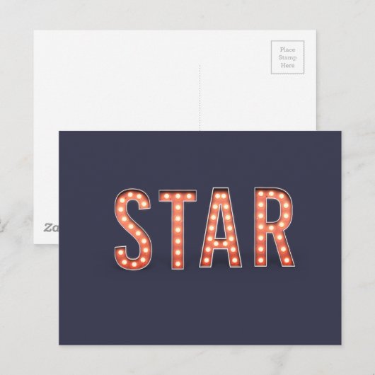 STAR Marquee Lights Postkarte (Vorne/Hinten)