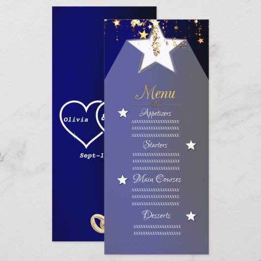 Star Menükarte (Vorne/Hinten)