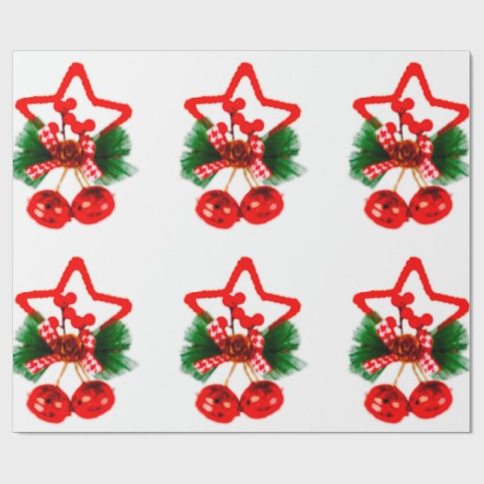 Star mit Holly Wrapping Paper Geschenkpapier (Flach)