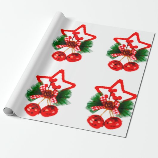 Star mit Holly Wrapping Paper Geschenkpapier (Ungerollt)