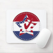 Star mit US-Flagge, Roter Karo & 50 Sterne - rund Mousepad (Mit Mouse)