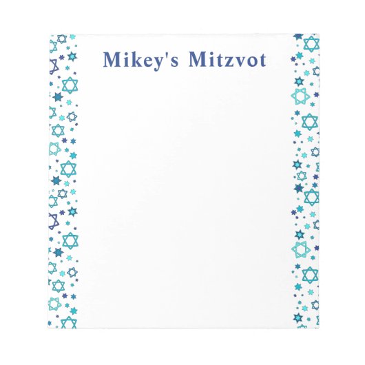 Star Mitzvah Chart - Marine Notizblock (Vorderseite)