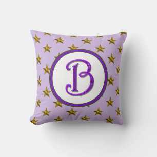 Star Monogram Family Initial Lila Celestial Kissen