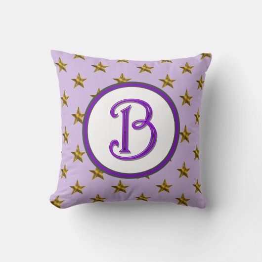 Star Monogram Family Initial Lila Celestial Kissen (Vorderseite)