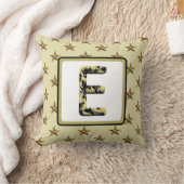 Star Monogram Gold Black Initial Elegant Kissen (Decke)