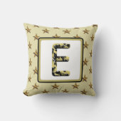 Star Monogram Gold Black Initial Elegant Kissen (Vorderseite)