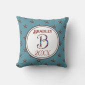 Star Monogram, Initial Blue Nautical Decke Keepake Kissen (Vorderseite)