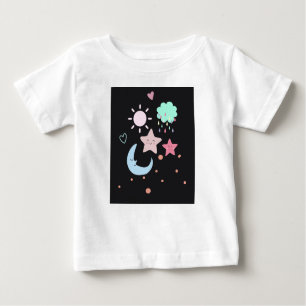 Star Moon Cloud - Sonnenherz niedlich Baby T-shirt