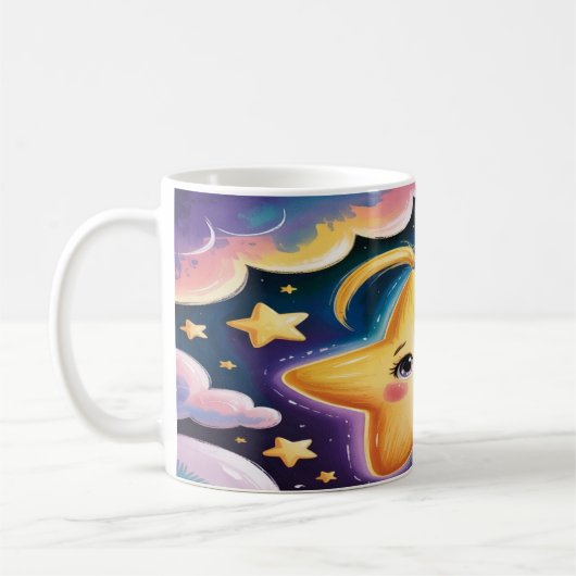 Star Mug Design – Minimalist Celestial Cup Art Kaffeetasse (Links)