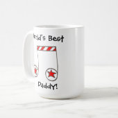 Star Musical Note World's Best Daddy Gift Tasse (Vorderseite Links)