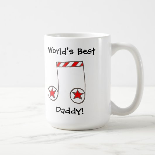 Star Musical Note World's Best Daddy Gift Tasse (Rechts)