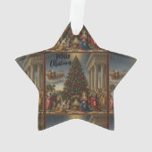Star Nativity Christmas Santa Acrylic Ornament (Rückseite)