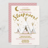 Star Night Boho Chic Teepee Sleepover Party Einladung (Vorne/Hinten)