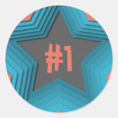 Star Number 1 Runder Aufkleber (Vorderseite)