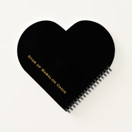 Star of Babalon Gold Logokombination Heart Shaped  Notizblock