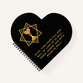 Star of Babalon Gold Logokombination Heart Shaped  Notizblock