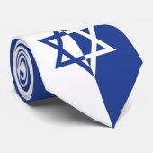 Star of David Bar Mitzvah blue, white Krawatte (Gerollt)