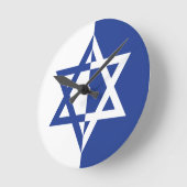 Star of David Bar Mitzvah blue, white Runde Wanduhr (Winkel)