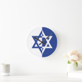 Star of David Bar Mitzvah blue, white Runde Wanduhr (Zuhause)