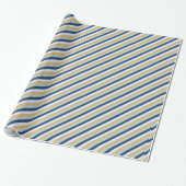 Star of David | Cute Hanukkah Striped Pattern Geschenkpapier (Ungerollt)