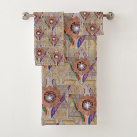 'Star of David' in Leder und Wildleder Badhandtuch Set (Insitu)