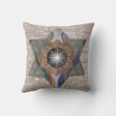 'Star of David' in Leder und Wildleder Kissen (Rückseite)