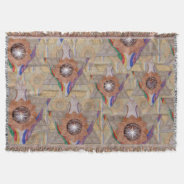 'Star of David' in Leder und Wildleder-Kürbisgefle Decke