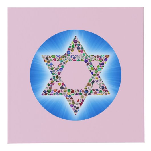 Star of David made with Gemstones Würfel (Vorderseite)