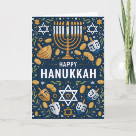 Star of David Menorah Pattern – Happy Hanukkah Karte