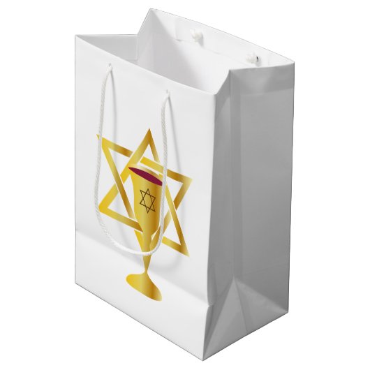 Star Of David Mittlere Geschenktüte (Vorderseite Schrägansicht)