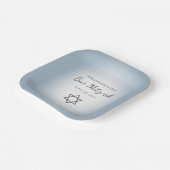 Star of David Simple Blue Modern Bat Mitzvah Pappteller (Gewinkelt)