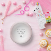 Star of David Simple Pretty Blush Pink Bat Mitzvah Pappteller (Party)