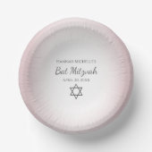 Star of David Simple Pretty Blush Pink Bat Mitzvah Pappteller (Vorderseite)