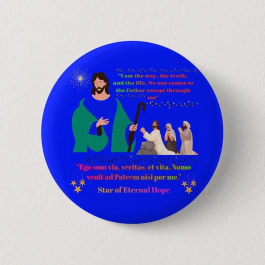 Star of Eternal Hope bright blue Button (Vorderseite)